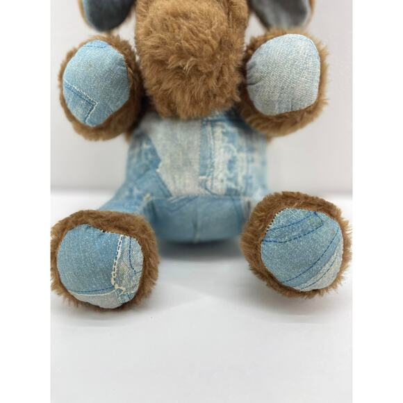 Vintage 1970s Rushton Blue Overalls‎ 18” Tall Goat Plush - Picture 3 of 9